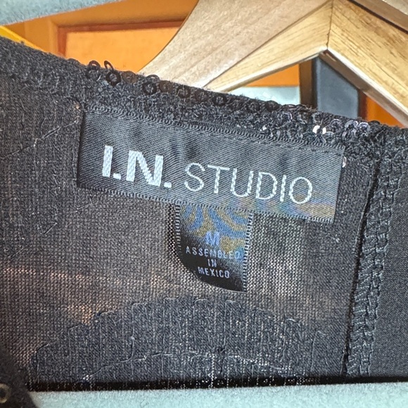 I.N. Studio Black and Silver Sequin Jumpsuit Size Medium - Picture 2 of 11